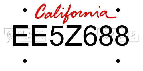 EE5Z688 California License Plate