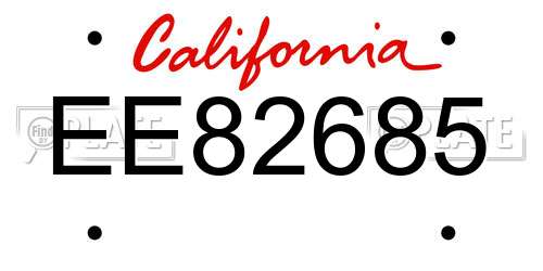 EE82685 California License Plate