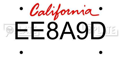 EE8A9D California License Plate