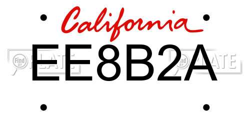 EE8B2A California License Plate