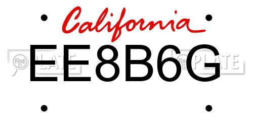 EE8B6G California License Plate