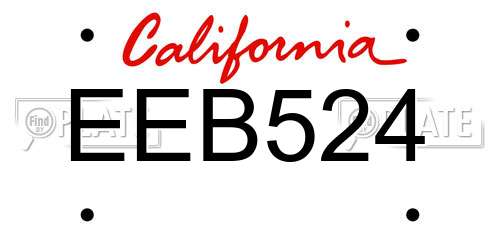 EEB524 California License Plate
