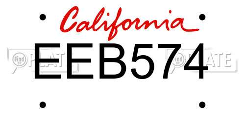 EEB574 California License Plate