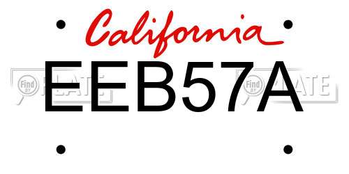 EEB57A California License Plate