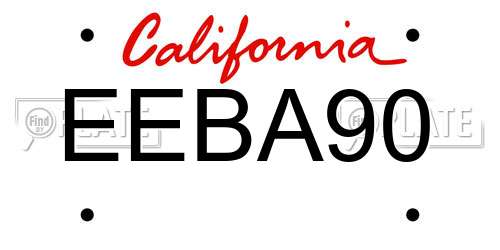 EEBA90 California License Plate