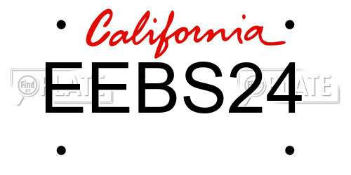 EEBS24 California License Plate