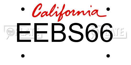 EEBS66 California License Plate