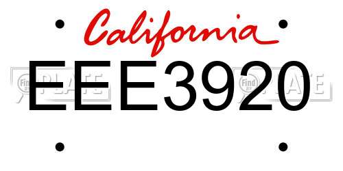 EEE3920 California License Plate