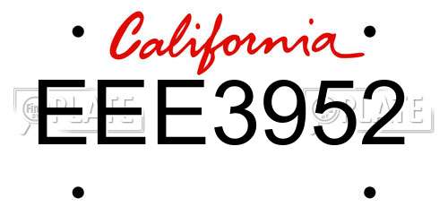 EEE3952 California License Plate