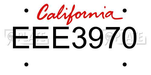 EEE3970 California License Plate