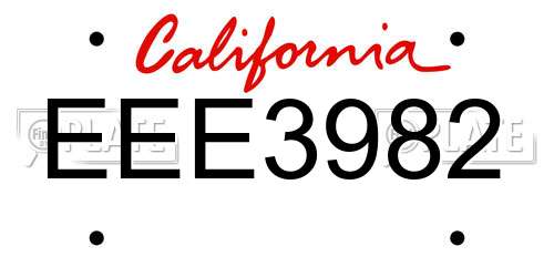 EEE3982 California License Plate