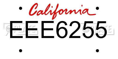 EEE6255 California License Plate