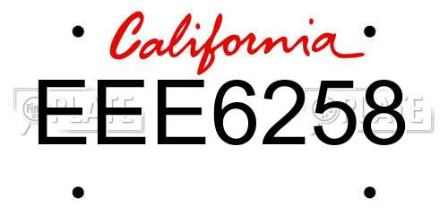 EEE6258 California License Plate