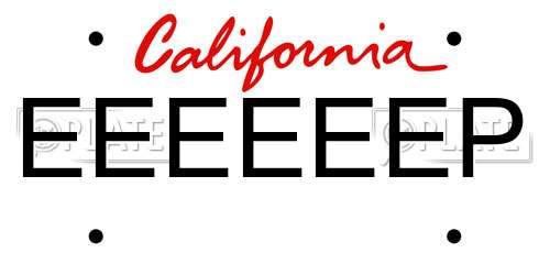 EEEEEEP California License Plate