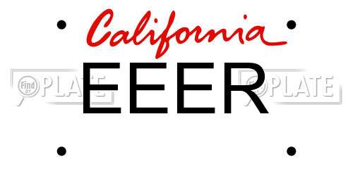 EEER California License Plate