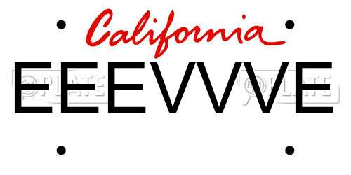 EEEVVVE California License Plate