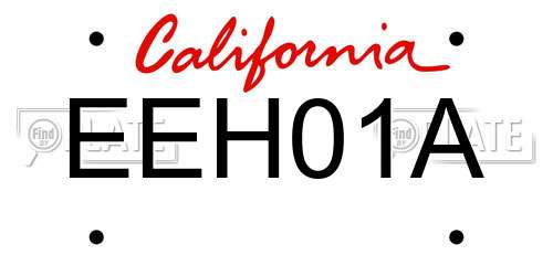 EEH01A California License Plate