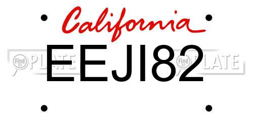 EEJI82 California License Plate