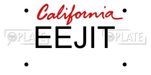 EEJIT California License Plate