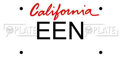 EEN California License Plate