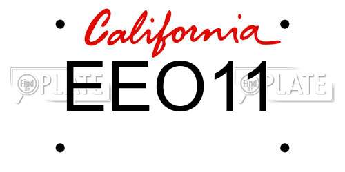 EEO11 California License Plate