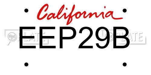 EEP29B California License Plate