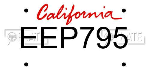 EEP795 California License Plate