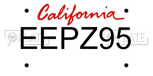 EEPZ95 California License Plate