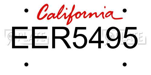 EER5495 California License Plate
