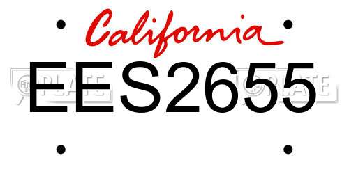 EES2655 California License Plate