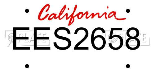 EES2658 California License Plate