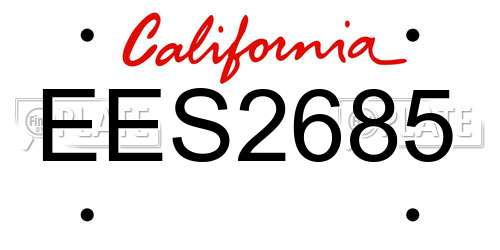 EES2685 California License Plate