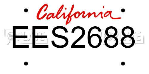 EES2688 California License Plate