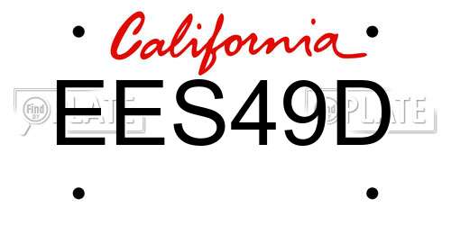 EES49D California License Plate