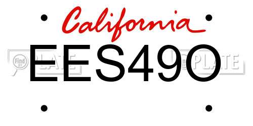 EES49O California License Plate