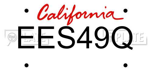 EES49Q California License Plate
