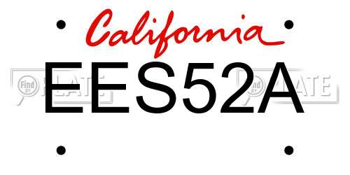 EES52A California License Plate