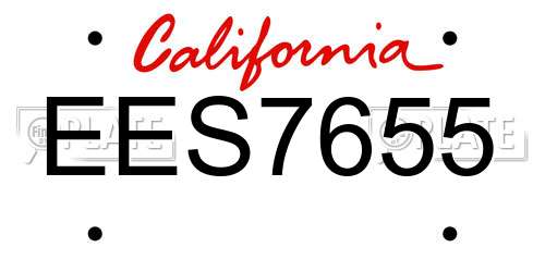 EES7655 California License Plate