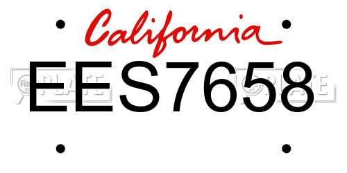 EES7658 California License Plate