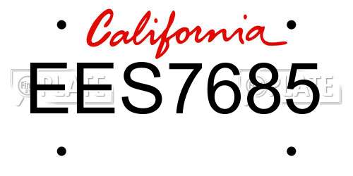EES7685 California License Plate