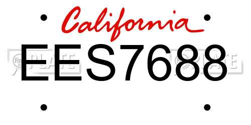 EES7688 California License Plate