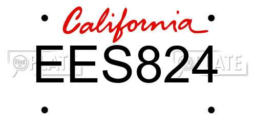 EES824 California License Plate