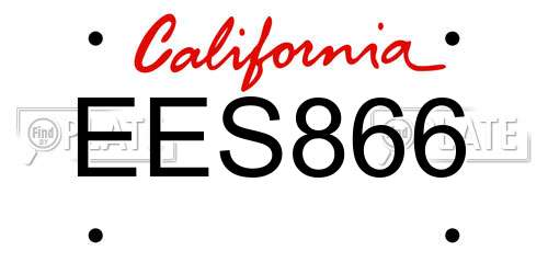 EES866 California License Plate