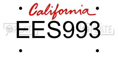 EES993 California License Plate