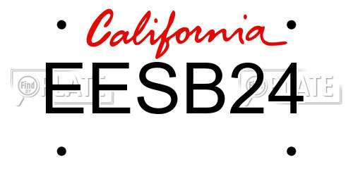 EESB24 California License Plate