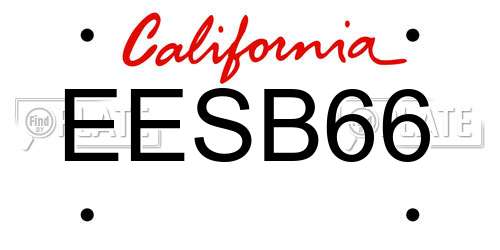 EESB66 California License Plate