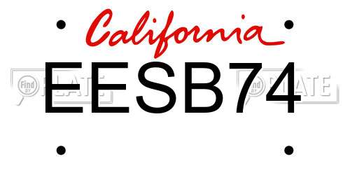 EESB74 California License Plate