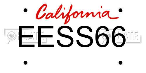EESS66 California License Plate