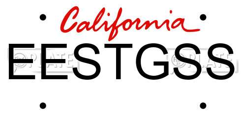 EESTGSS California License Plate