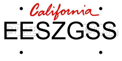 EESZGSS California License Plate